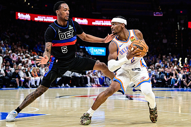 SGA dal víc šestek než Detroit a atakoval padesátku. LeBron přidal triple double